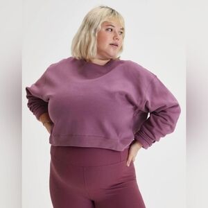 Girlfriend Collective Mauve / Purple 50/50 Cotton Sweatshirt Cropped Soze S